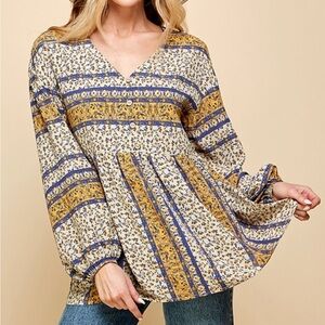 Bohemian Floral Babydoll Top